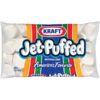 A clear and rainbow plastic bag of Jet-Puffed's marshmallows