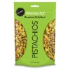 A green bag of Pistachios - Roasted & Salted