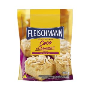 Yellow and Purple bag of Fleischmann's Coconut Cake Mix